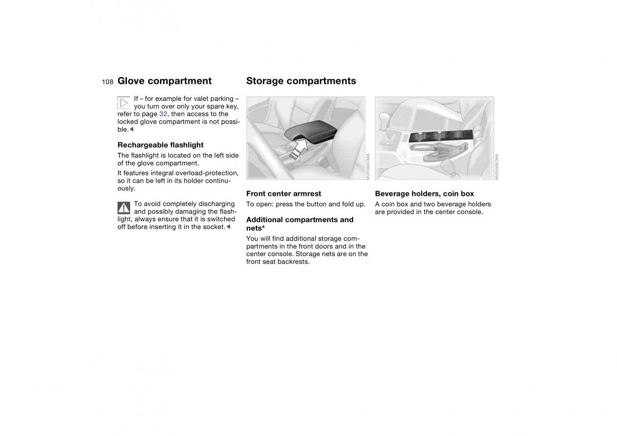 BMW E46 owners manual / page 108