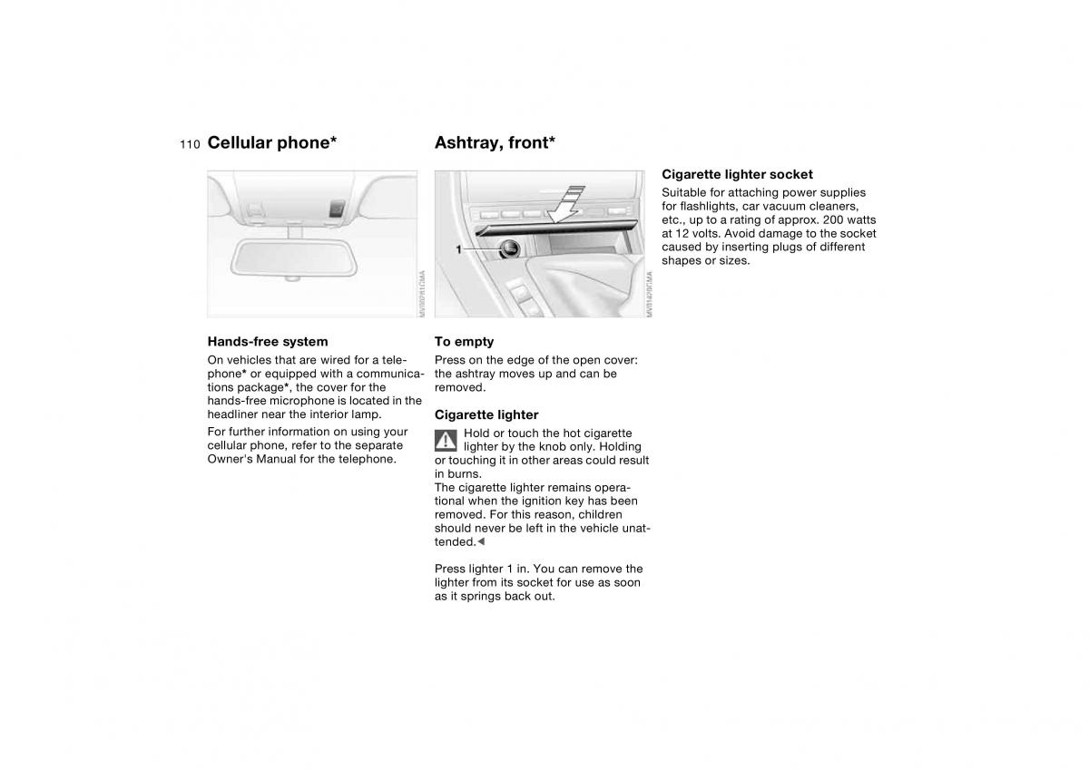 BMW E46 owners manual / page 110