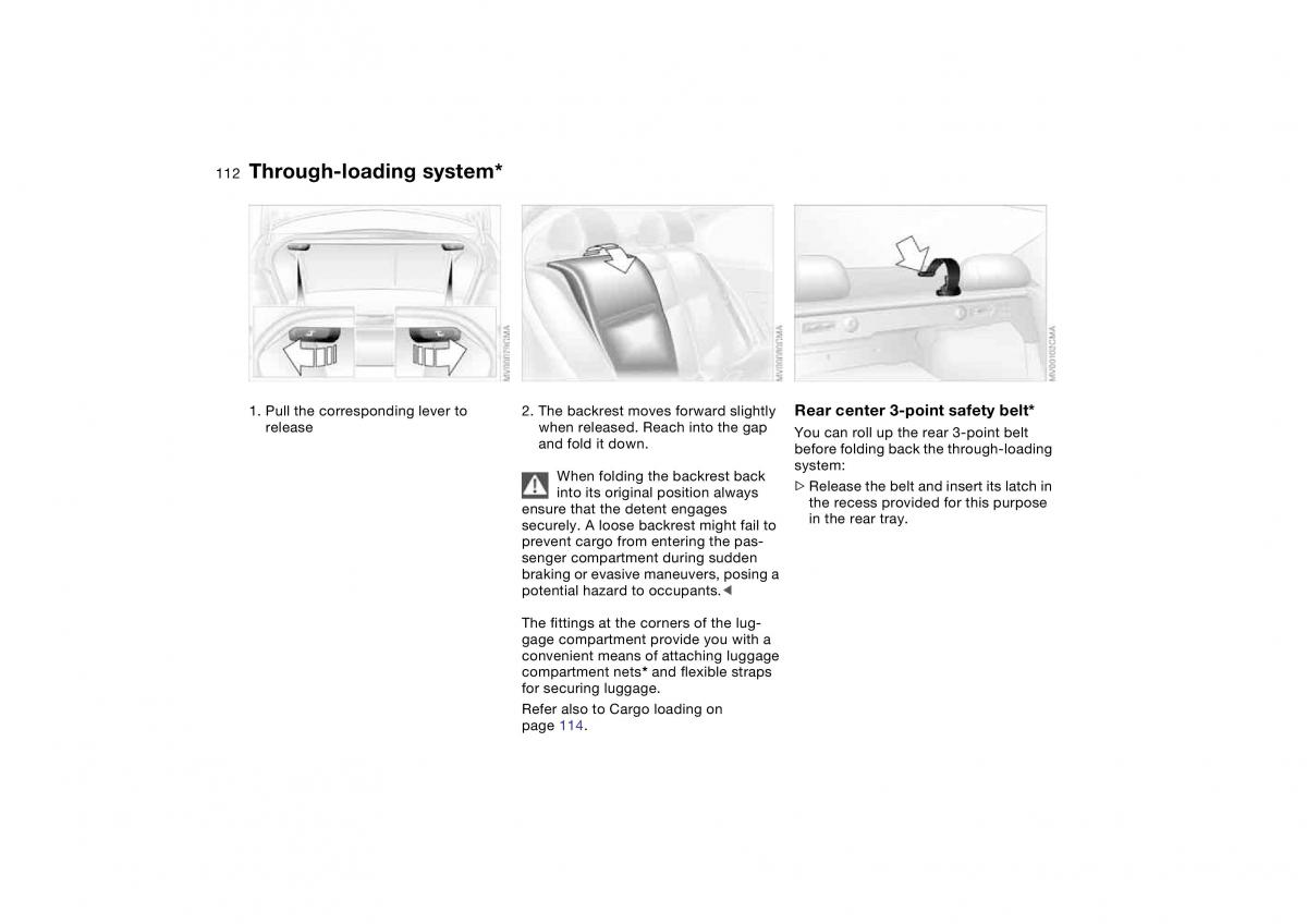 BMW E46 owners manual / page 112