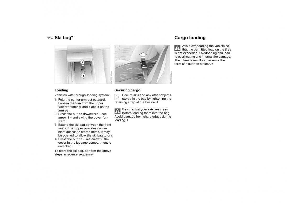 BMW E46 owners manual / page 114