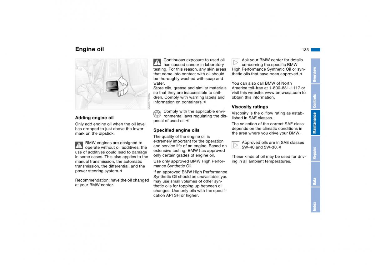 BMW E46 owners manual / page 133