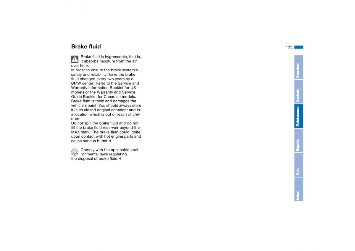 BMW E46 owners manual / page 135