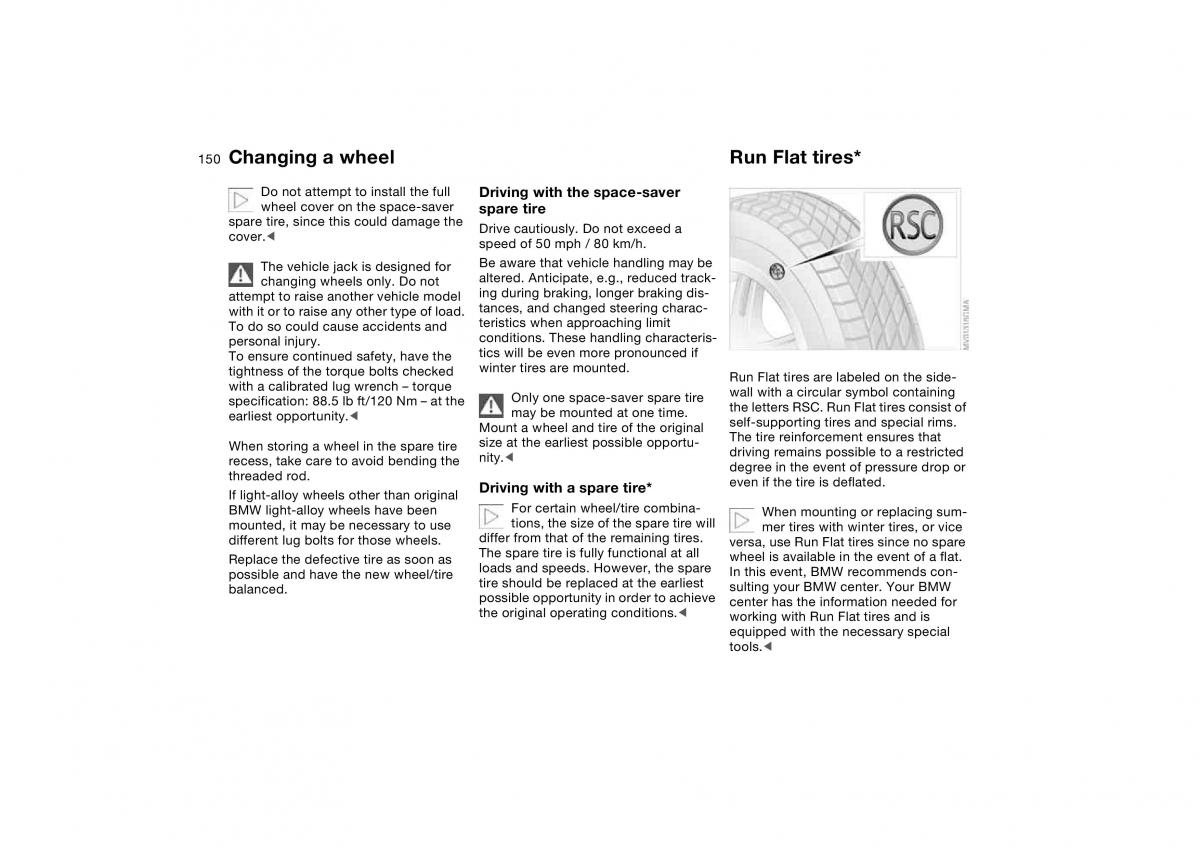 BMW E46 owners manual / page 150