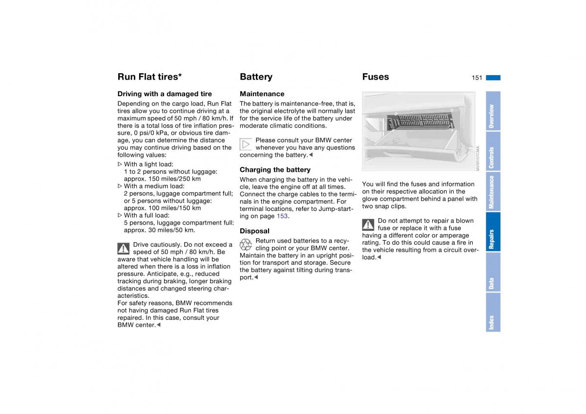 BMW E46 owners manual / page 151