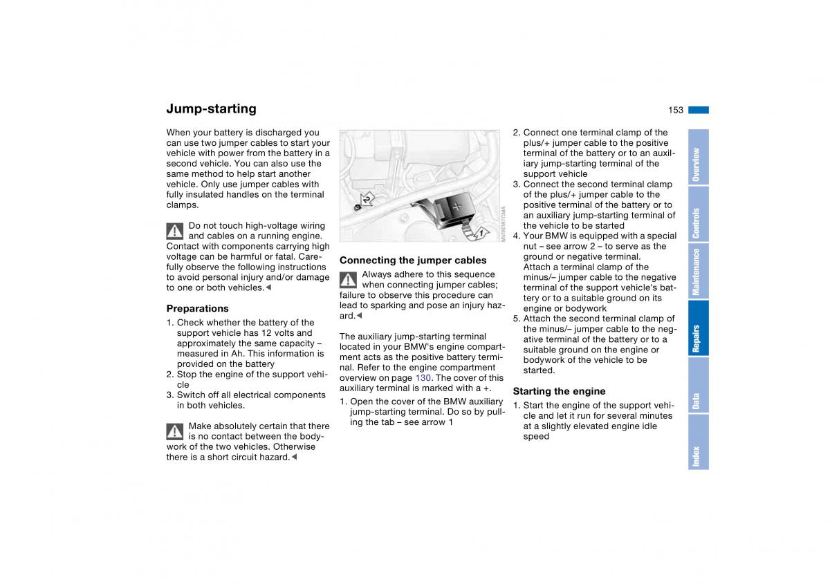 BMW E46 owners manual / page 153