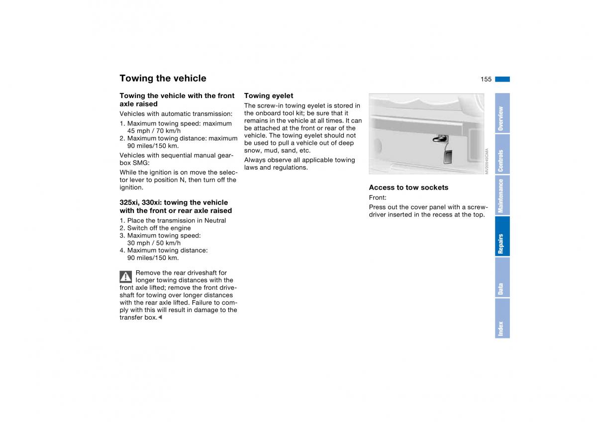 BMW E46 owners manual / page 155