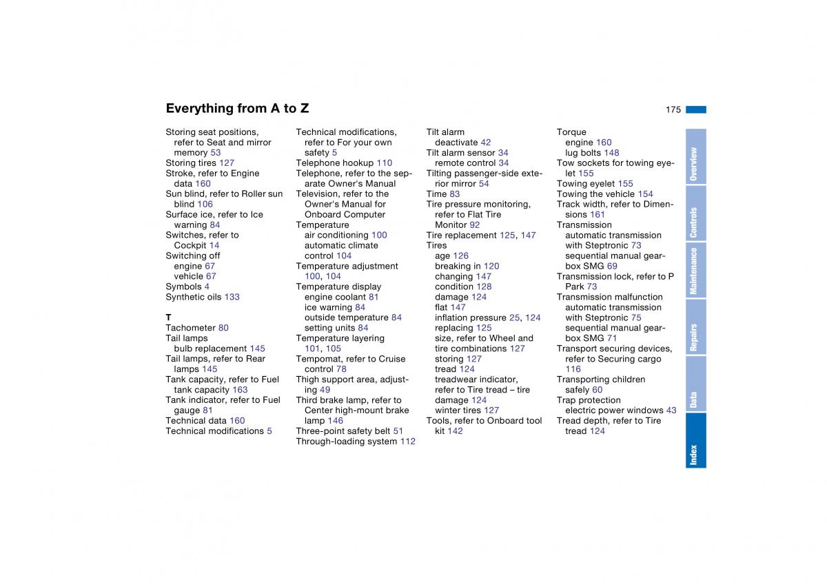 BMW E46 owners manual / page 175