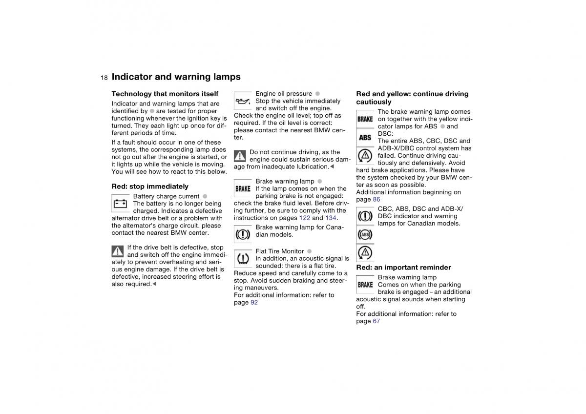 BMW E46 owners manual / page 18