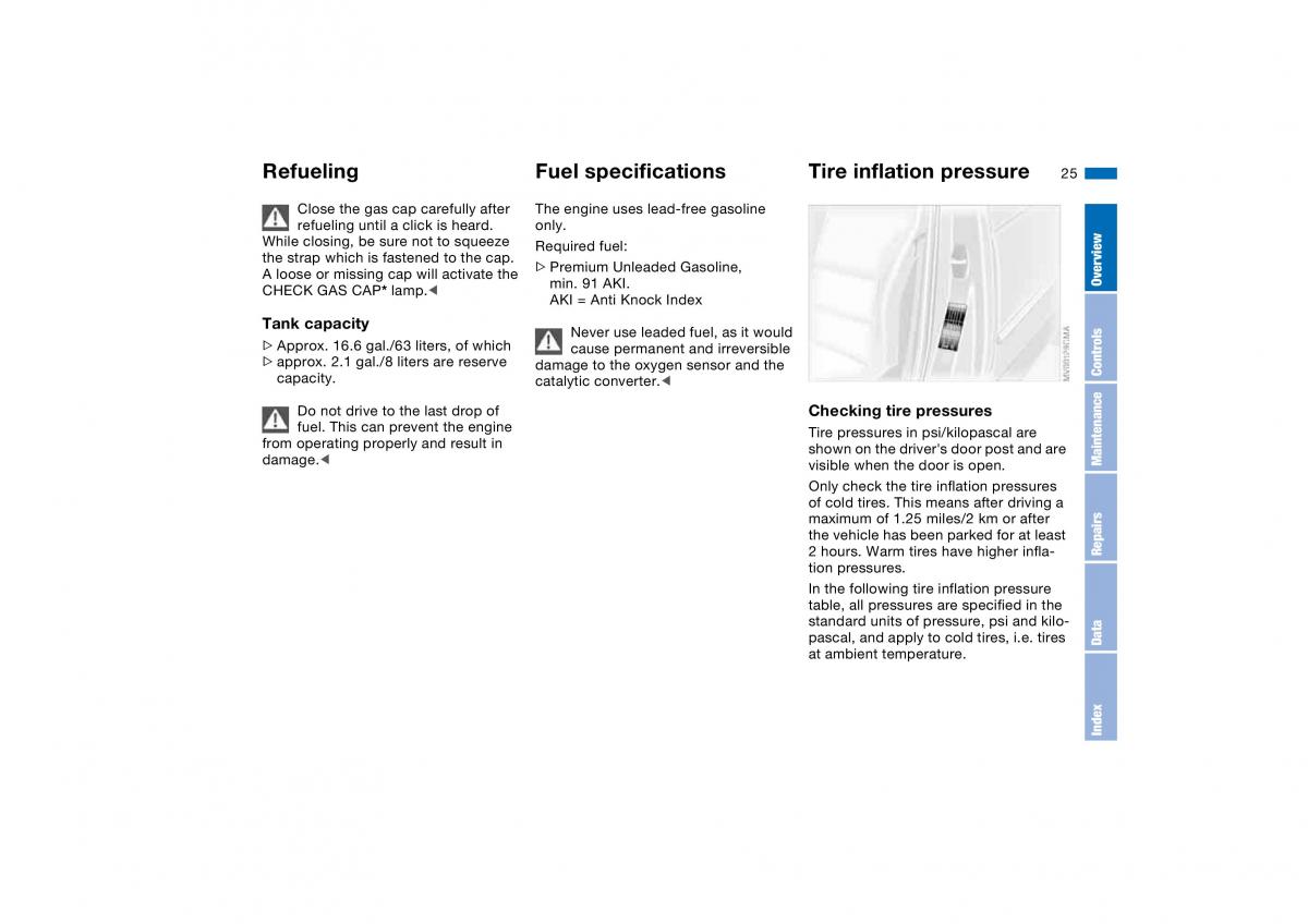 BMW E46 owners manual / page 25