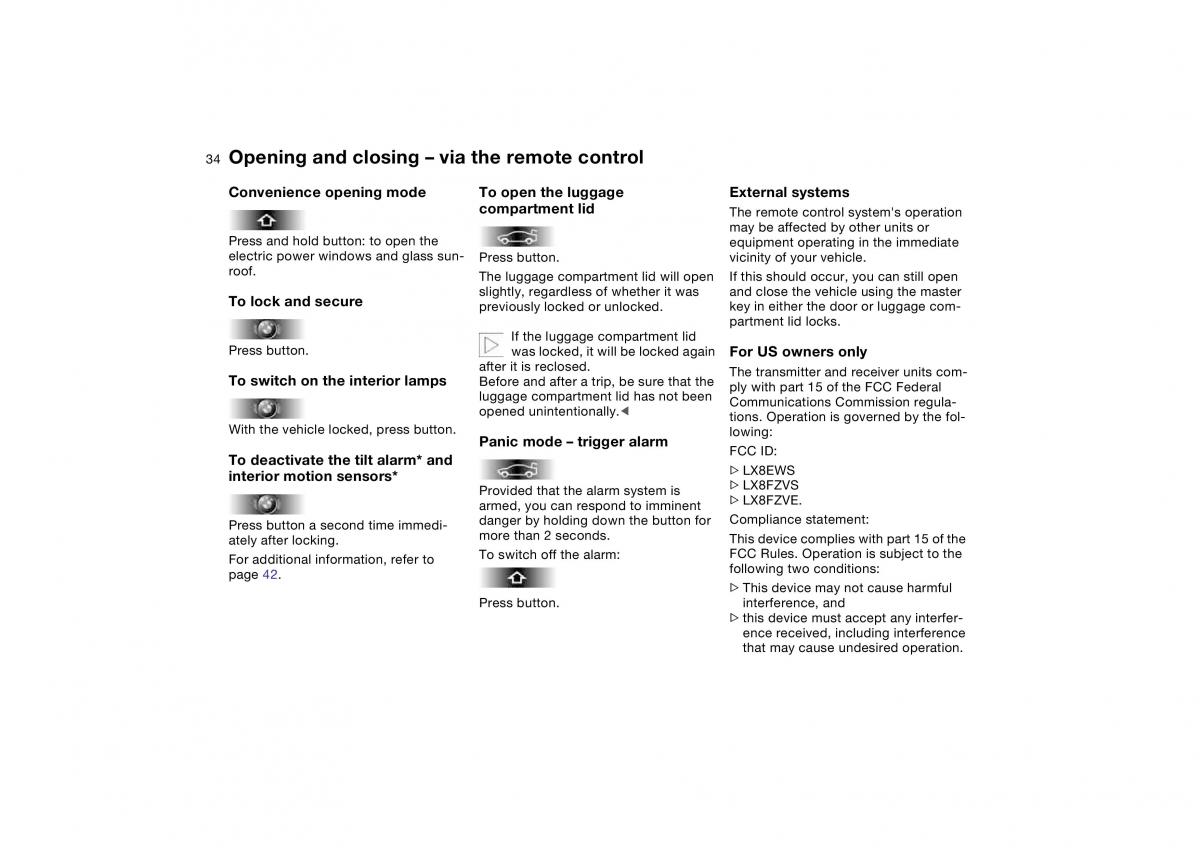 BMW E46 owners manual / page 34