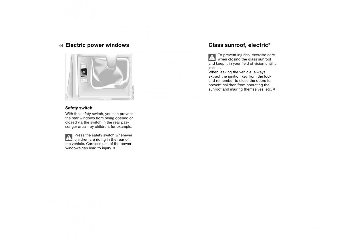 BMW E46 owners manual / page 44