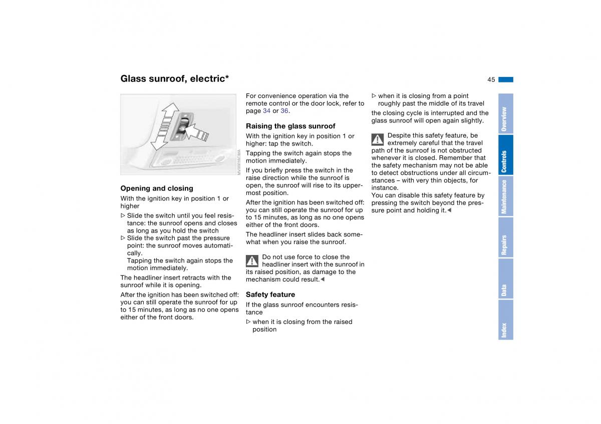 BMW E46 owners manual / page 45