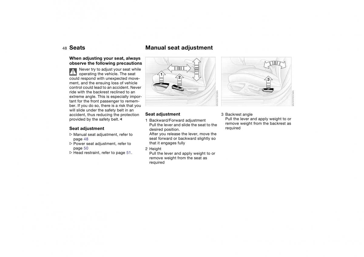 BMW E46 owners manual / page 48