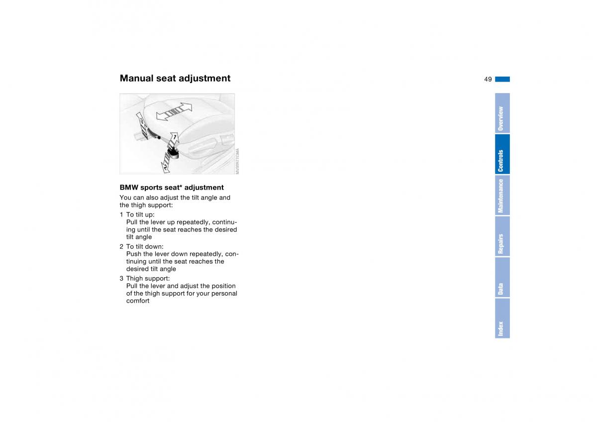 BMW E46 owners manual / page 49