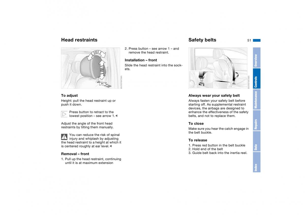 BMW E46 owners manual / page 51