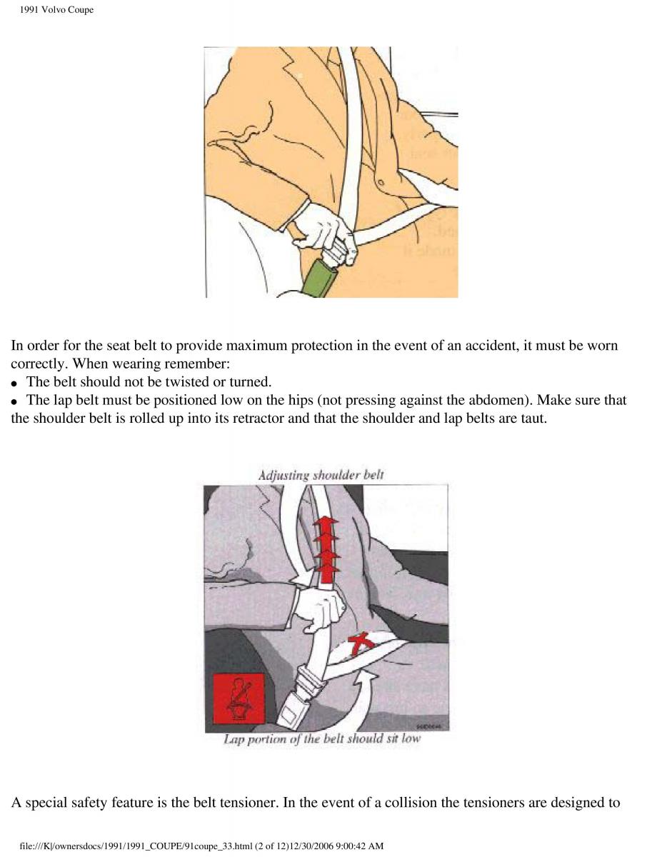 Volvo Coupe owners manual / page 65