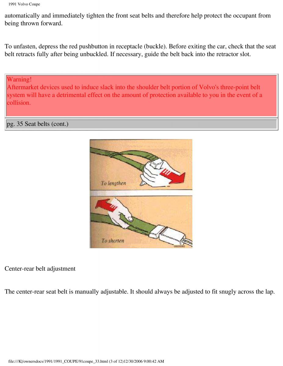 manual  Volvo Coupe owners manual / page 66