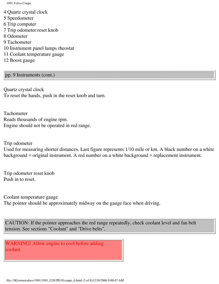 manual  Volvo Coupe owners manual / page 106