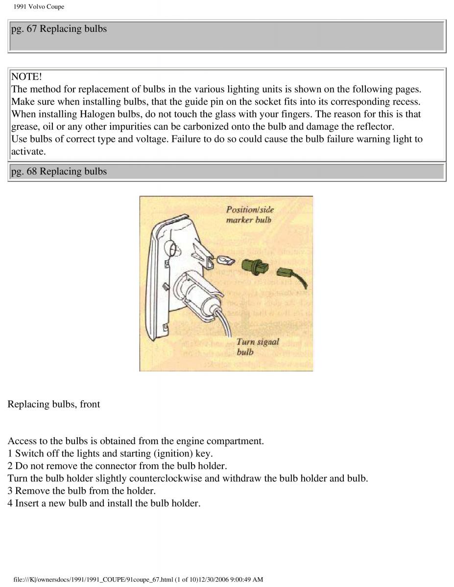 manual  Volvo Coupe owners manual / page 121