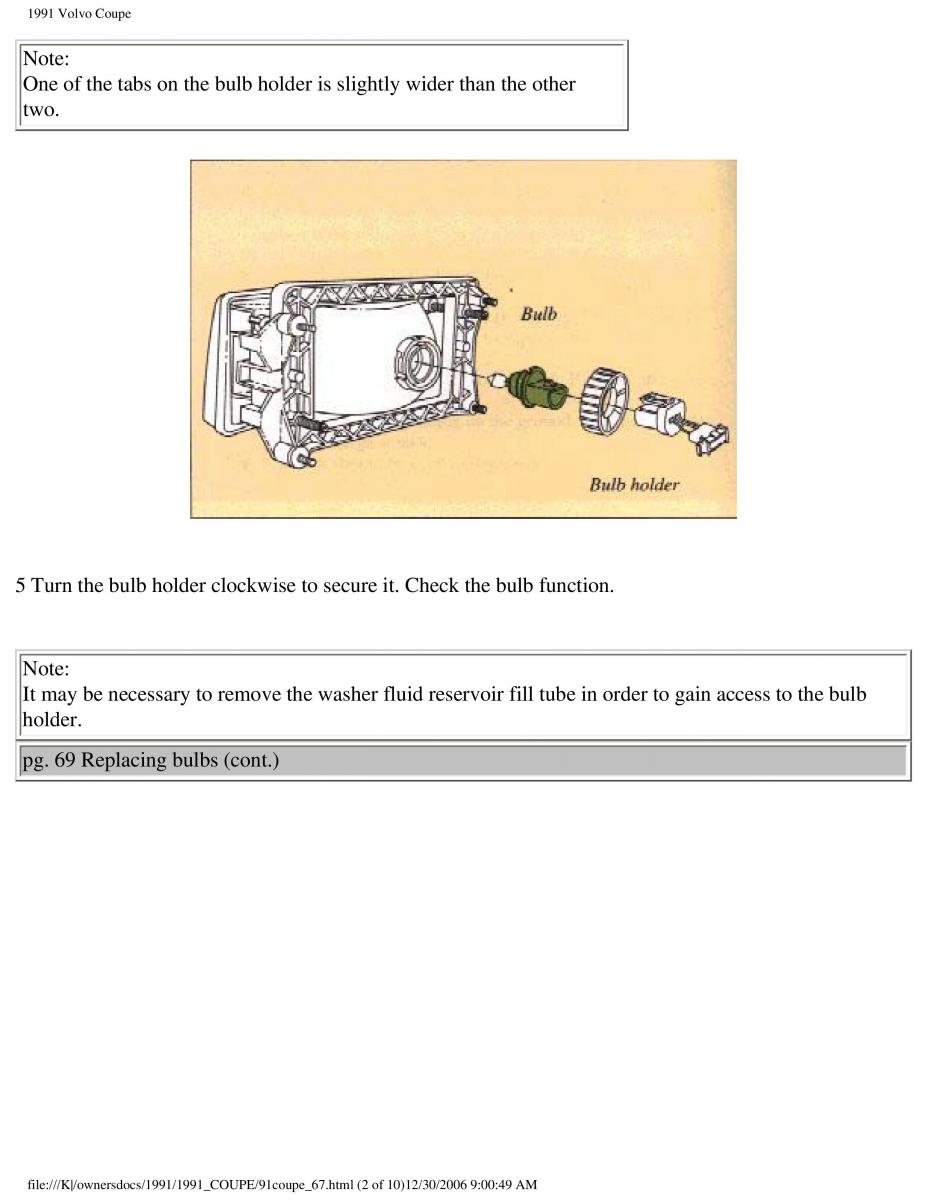 manual  Volvo Coupe owners manual / page 122