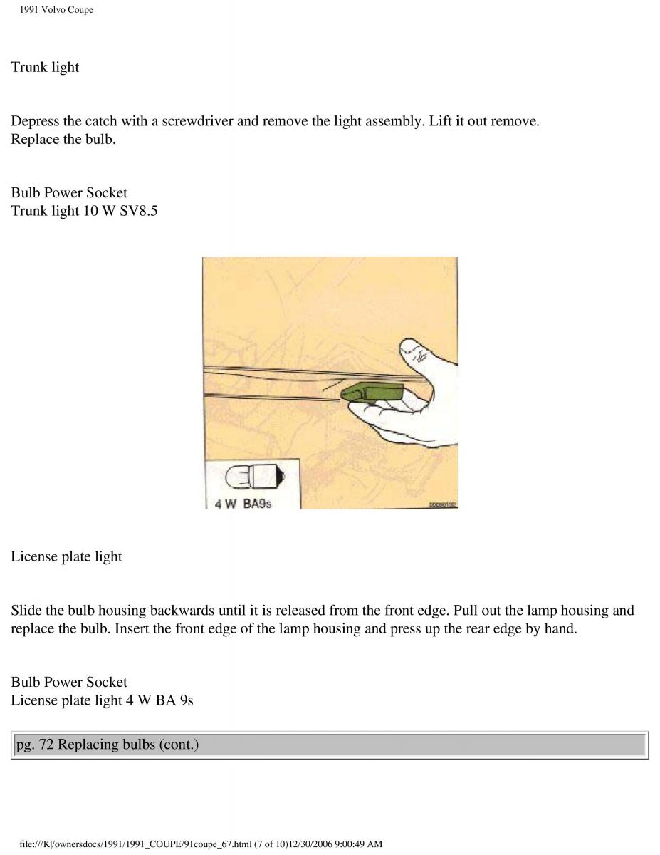 manual  Volvo Coupe owners manual / page 127