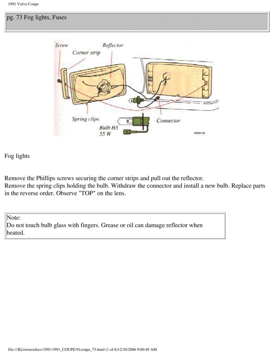 manual  Volvo Coupe owners manual / page 131