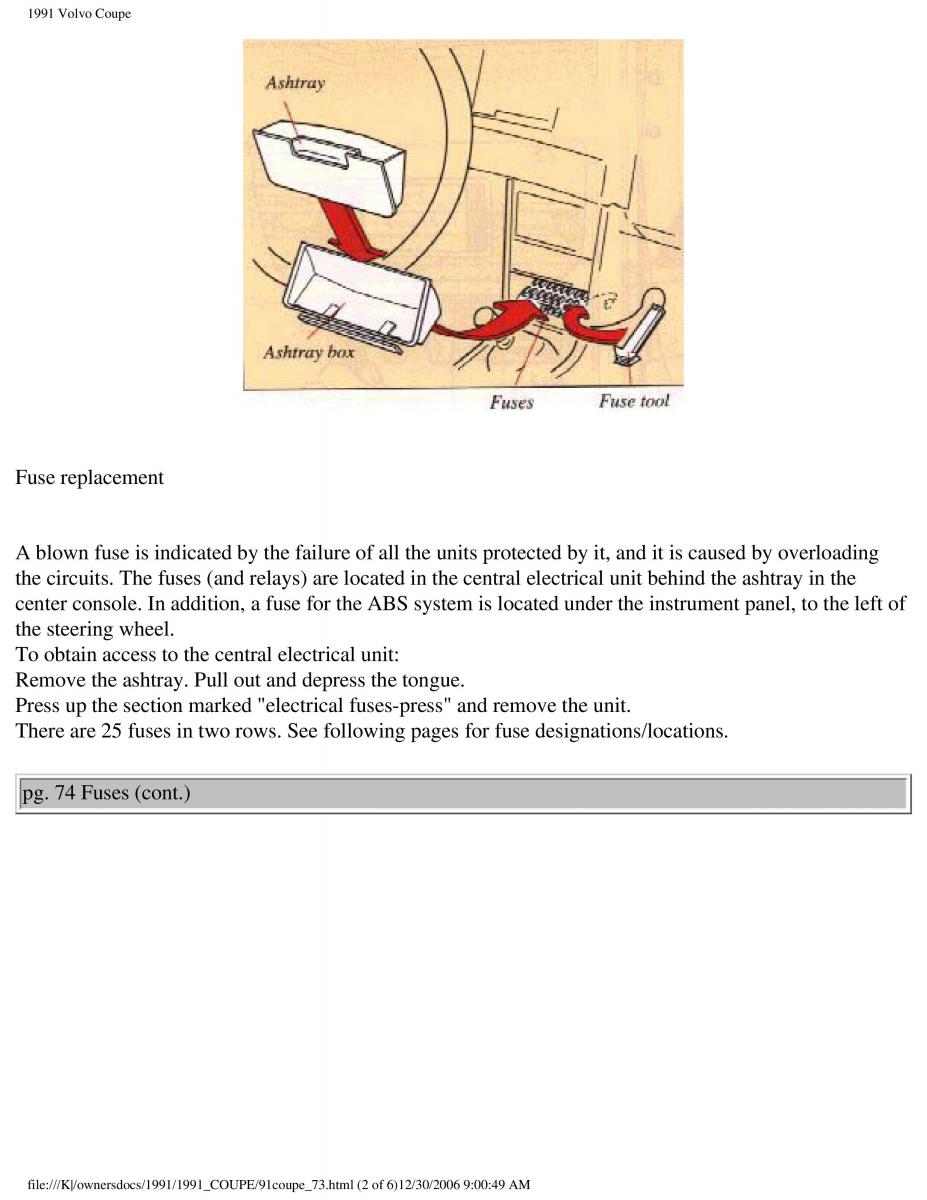 manual  Volvo Coupe owners manual / page 132