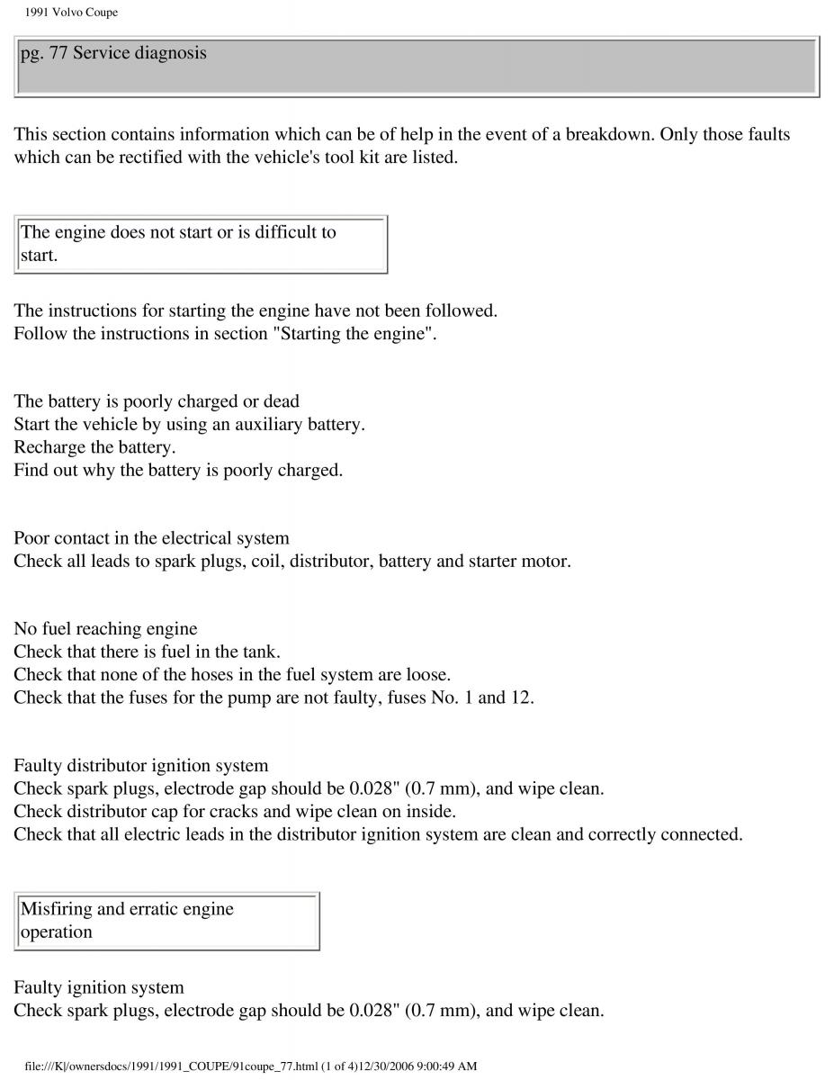 manual  Volvo Coupe owners manual / page 137