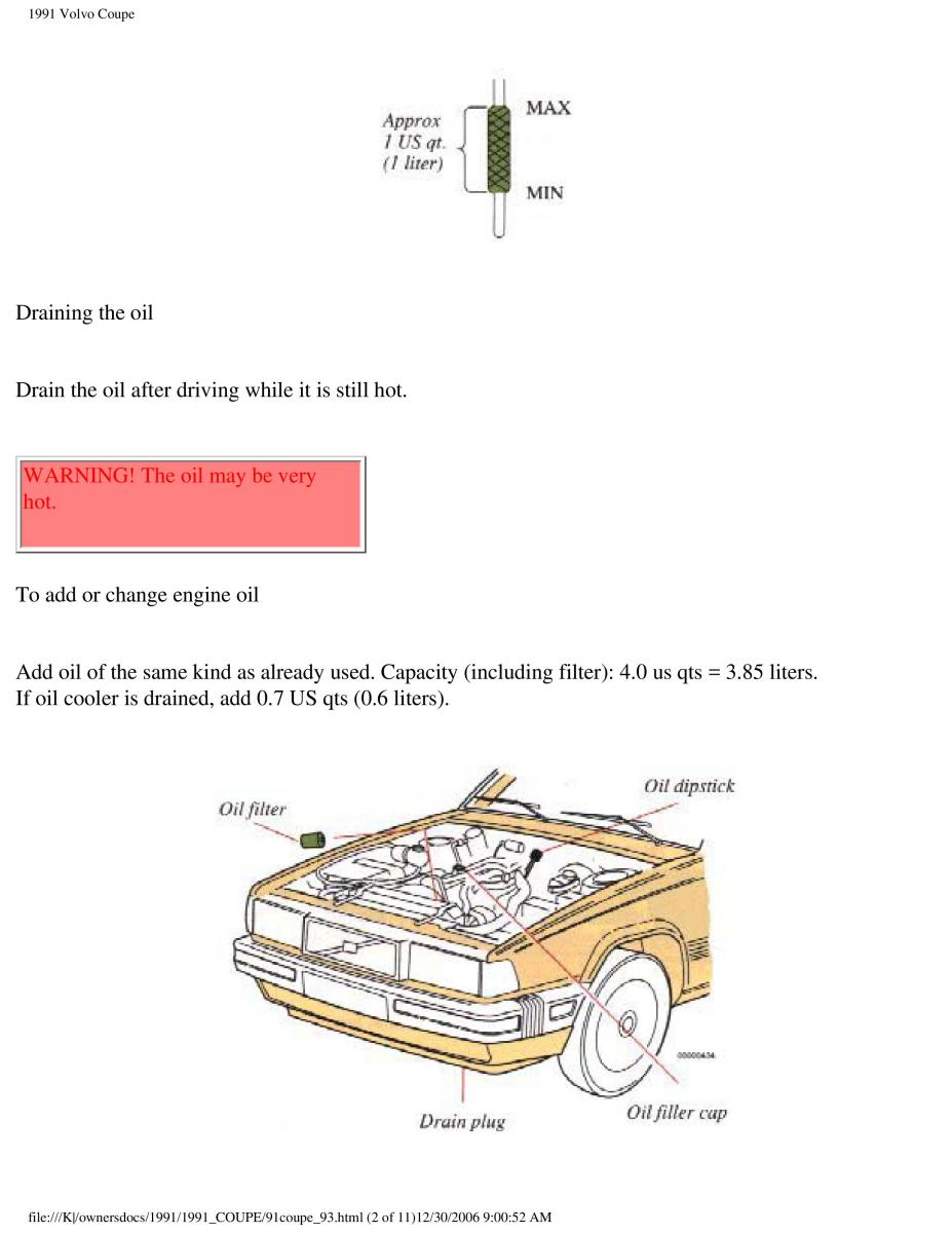 Volvo Coupe owners manual / page 158