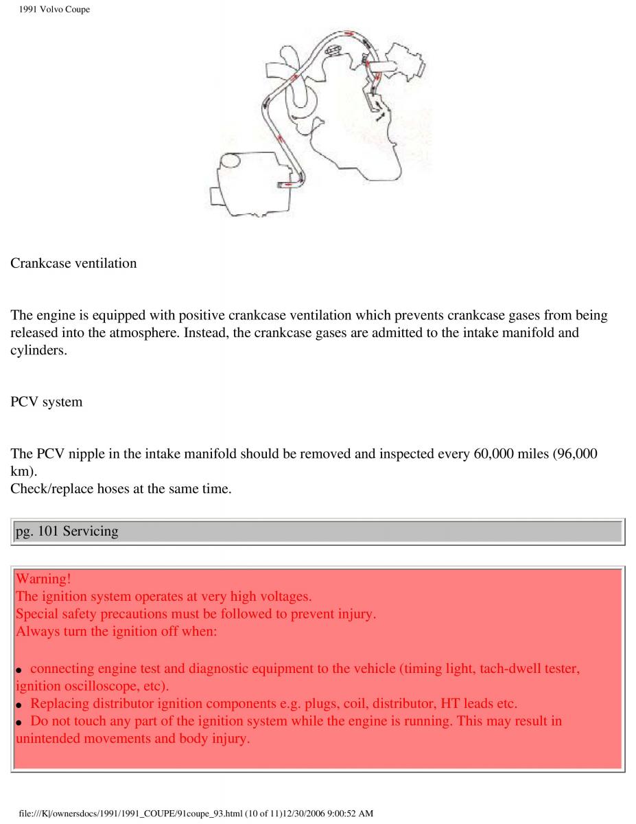 Volvo Coupe owners manual / page 166