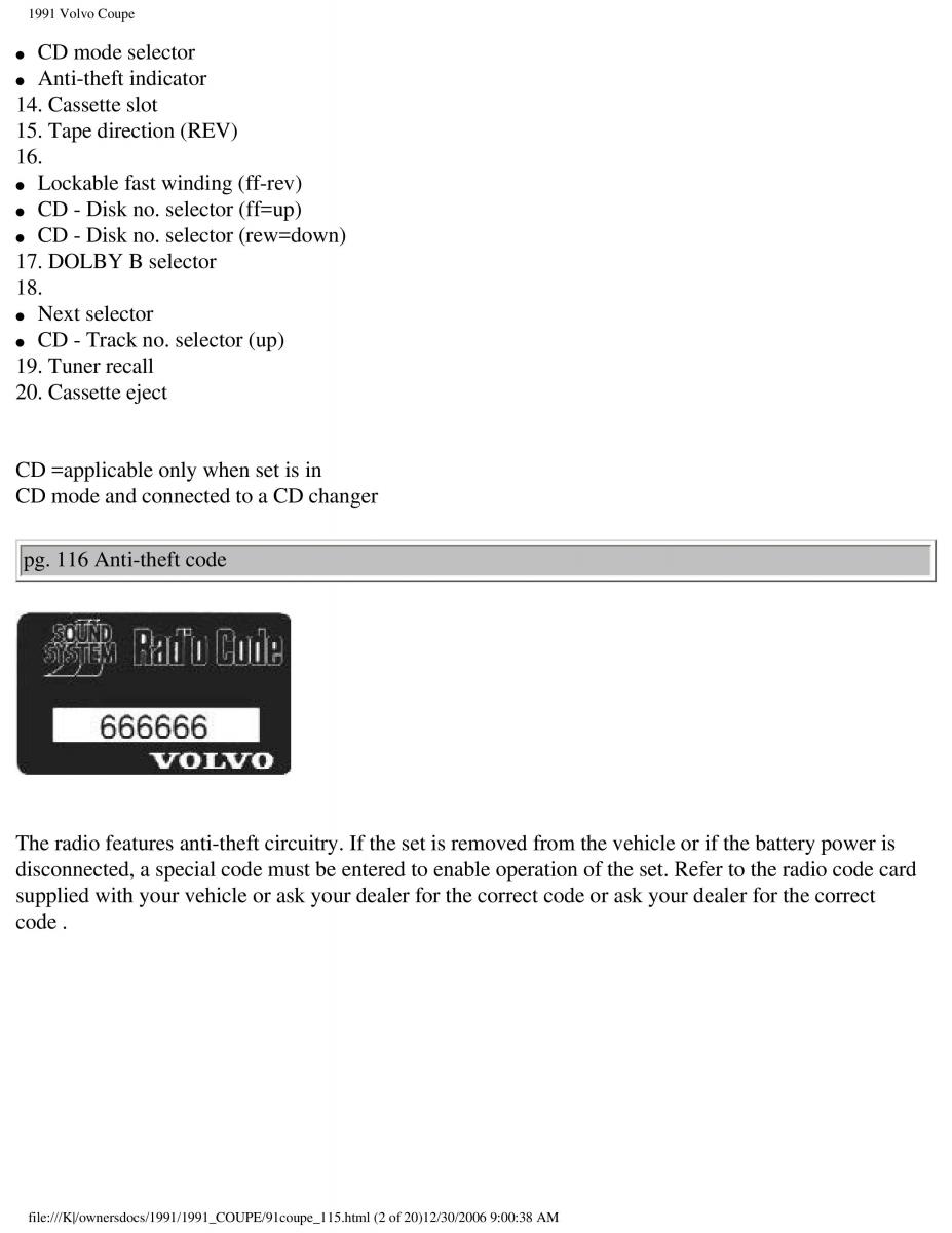 manual  Volvo Coupe owners manual / page 18