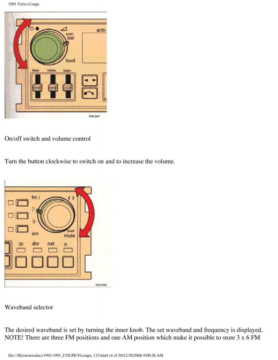 Volvo Coupe owners manual / page 20