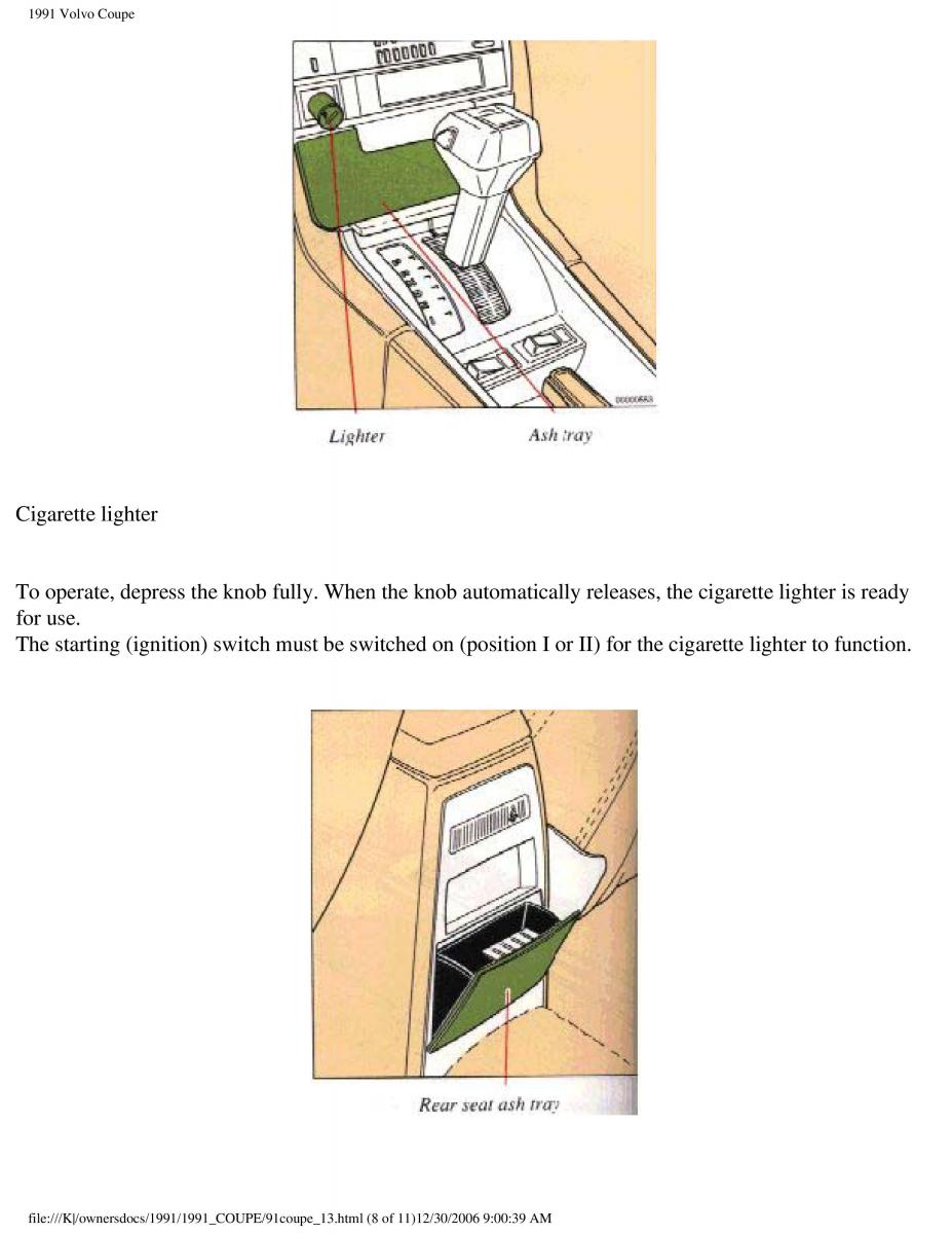 manual  Volvo Coupe owners manual / page 44