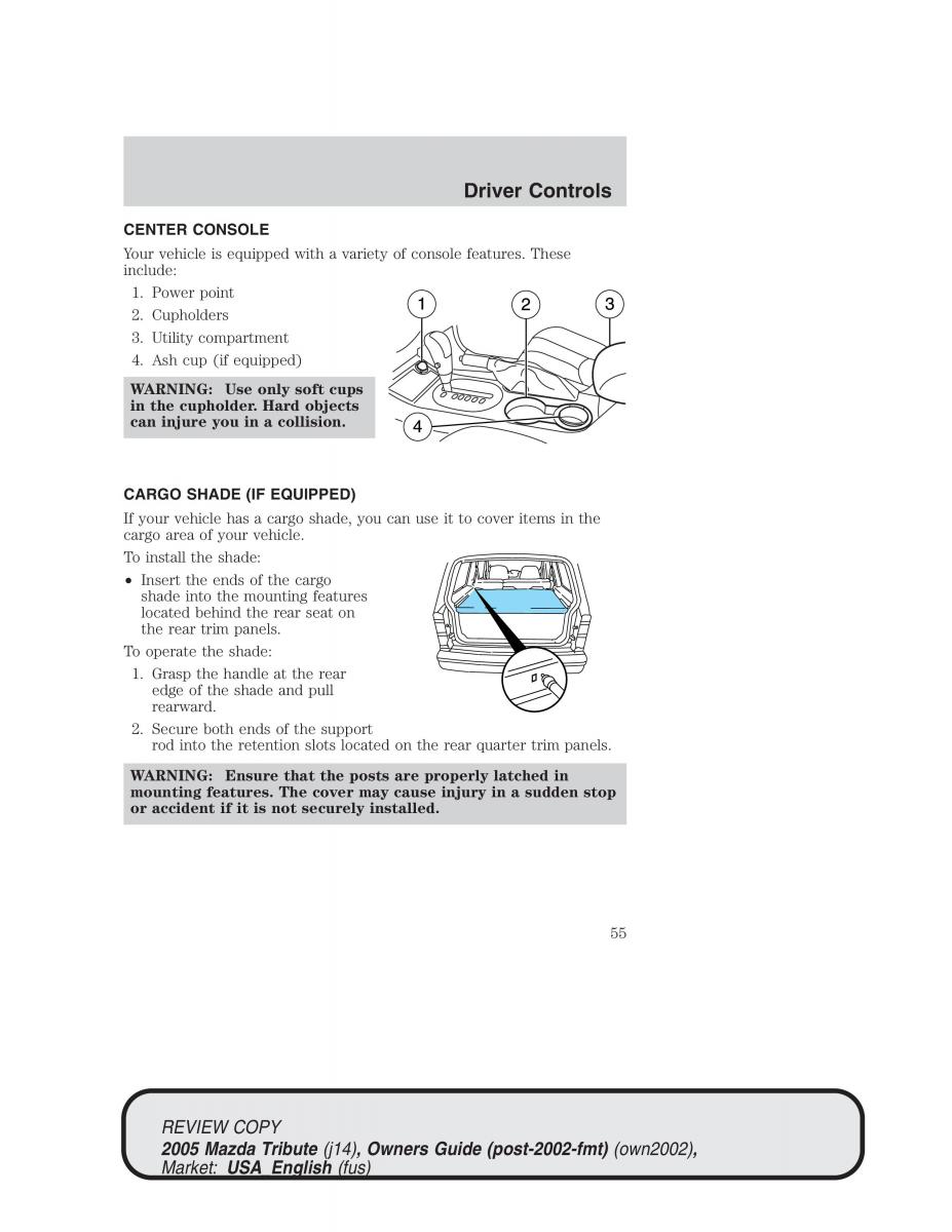 Mazda Tribute owners manual / page 55