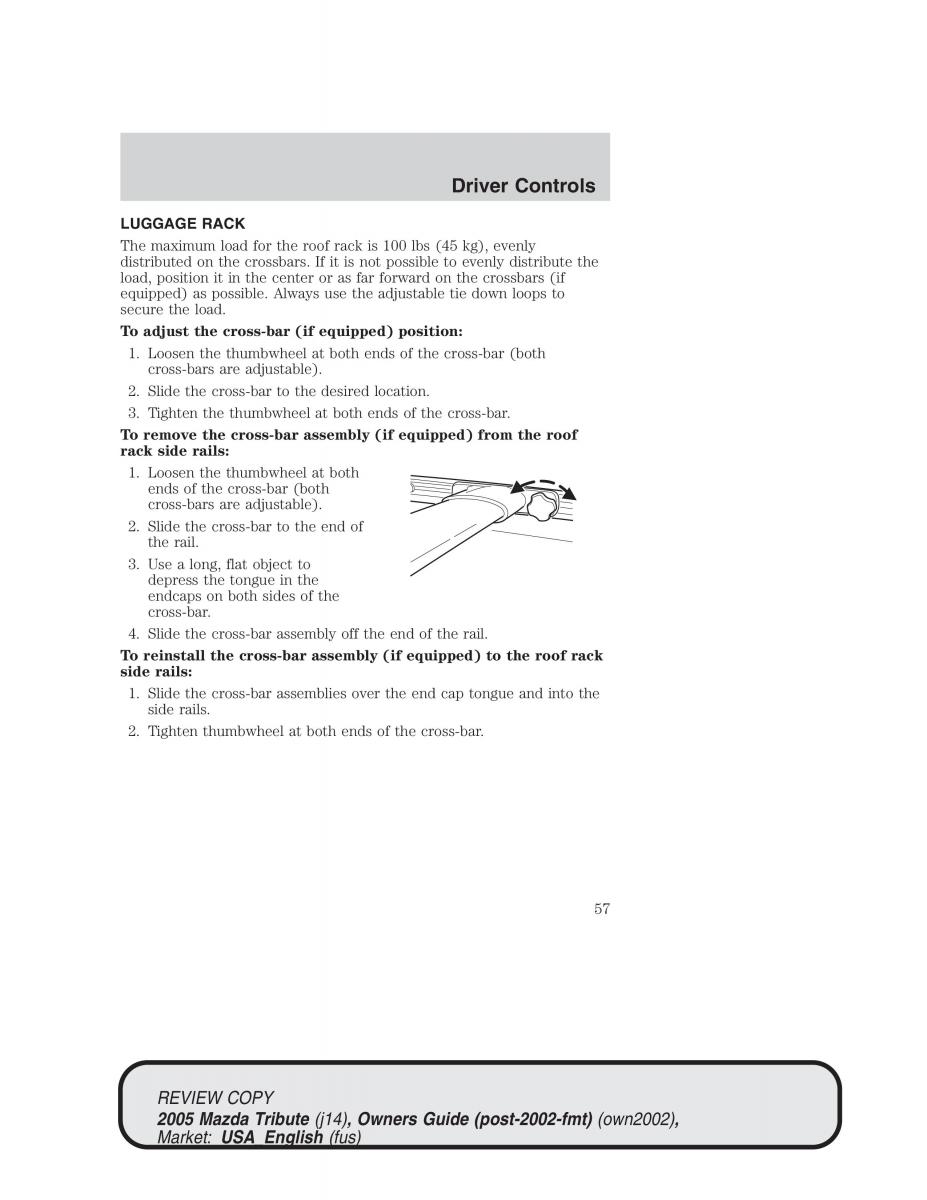 Mazda Tribute owners manual / page 57