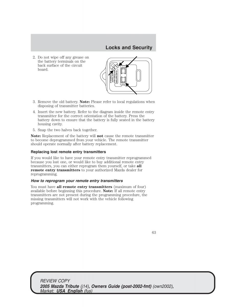 Mazda Tribute owners manual / page 63