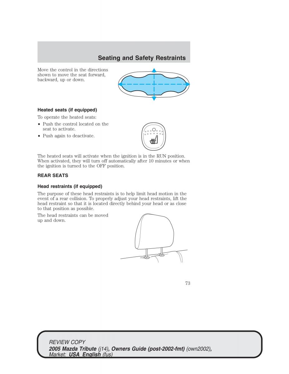 Mazda Tribute owners manual / page 73