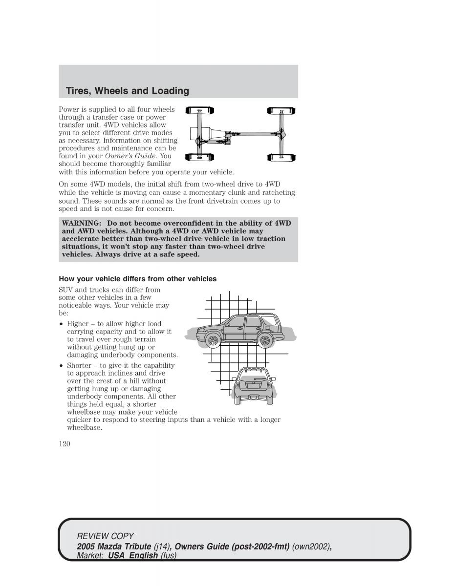 Mazda Tribute owners manual / page 120