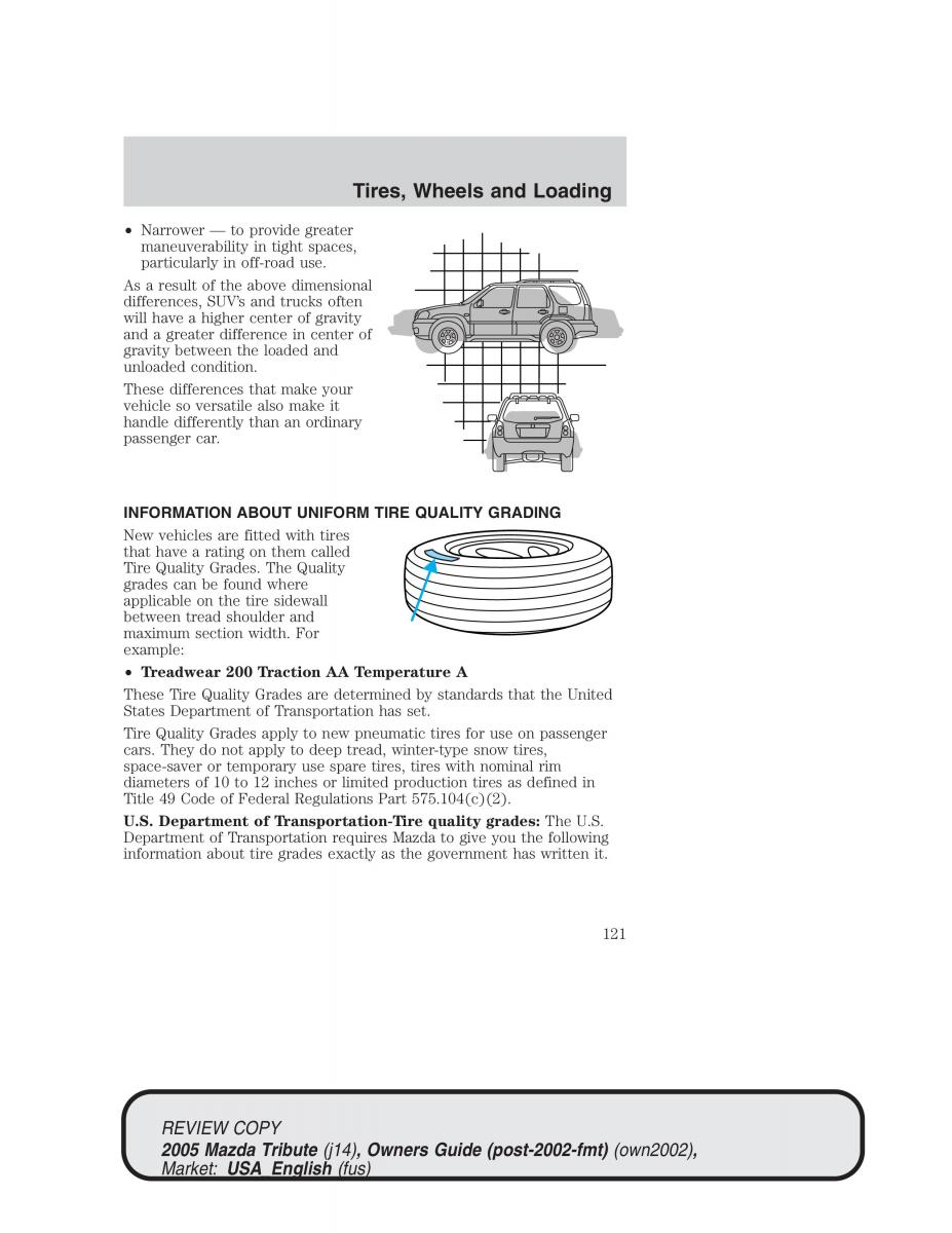 Mazda Tribute owners manual / page 121