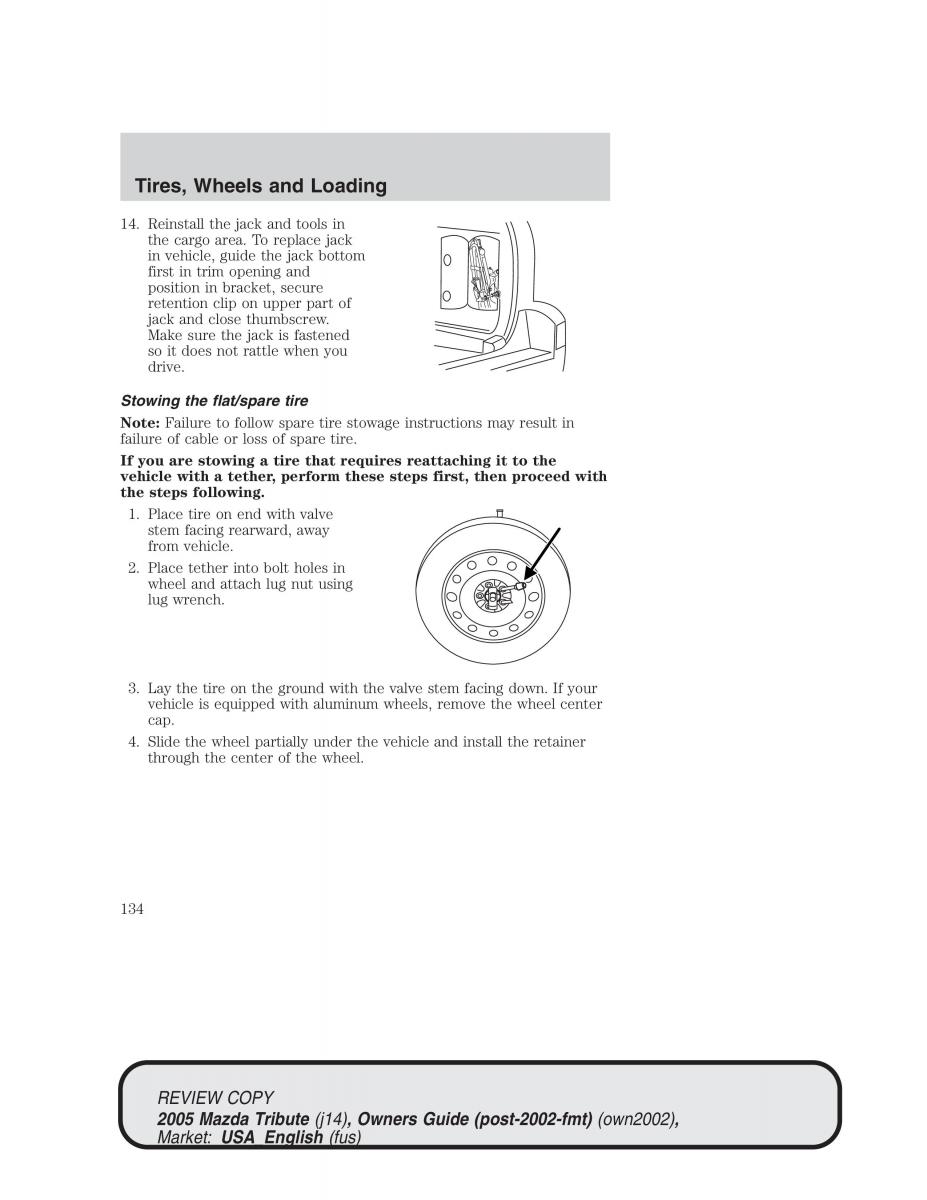 Mazda Tribute owners manual / page 134