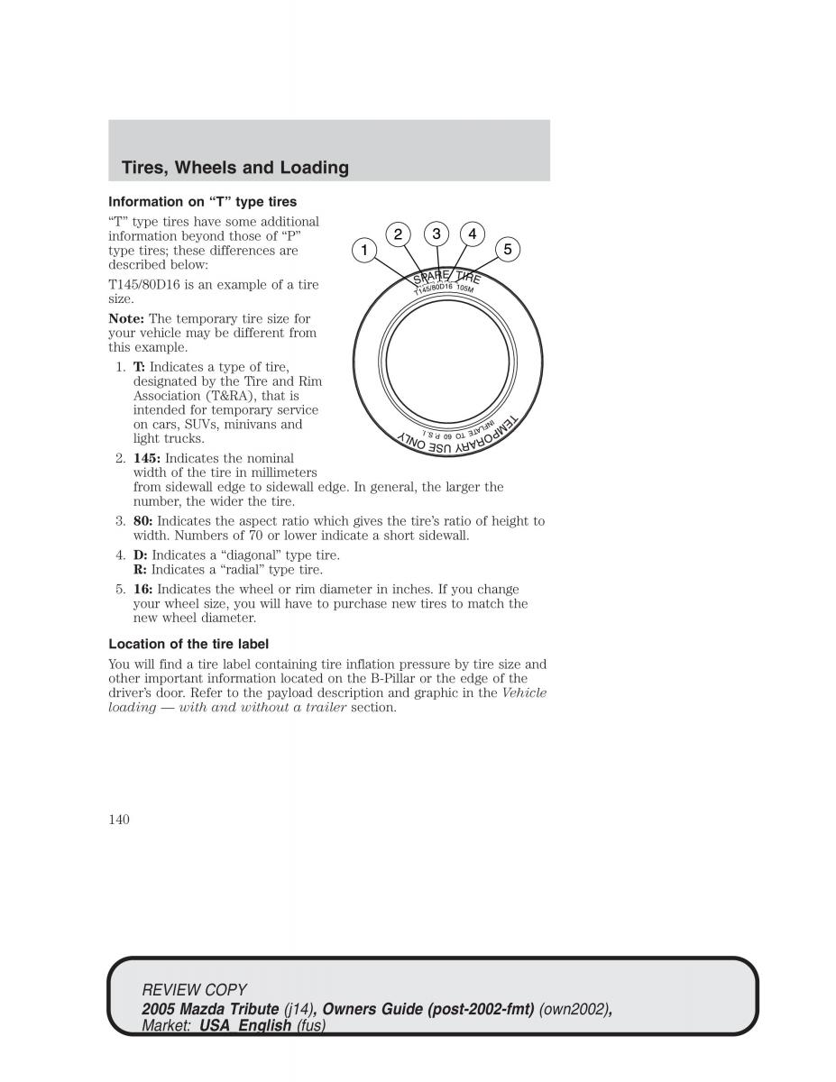 Mazda Tribute owners manual / page 140