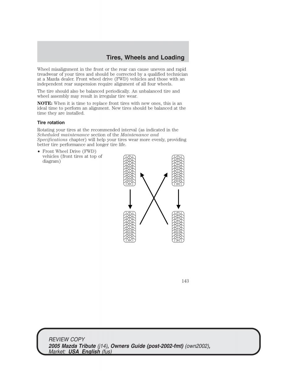 Mazda Tribute owners manual / page 143