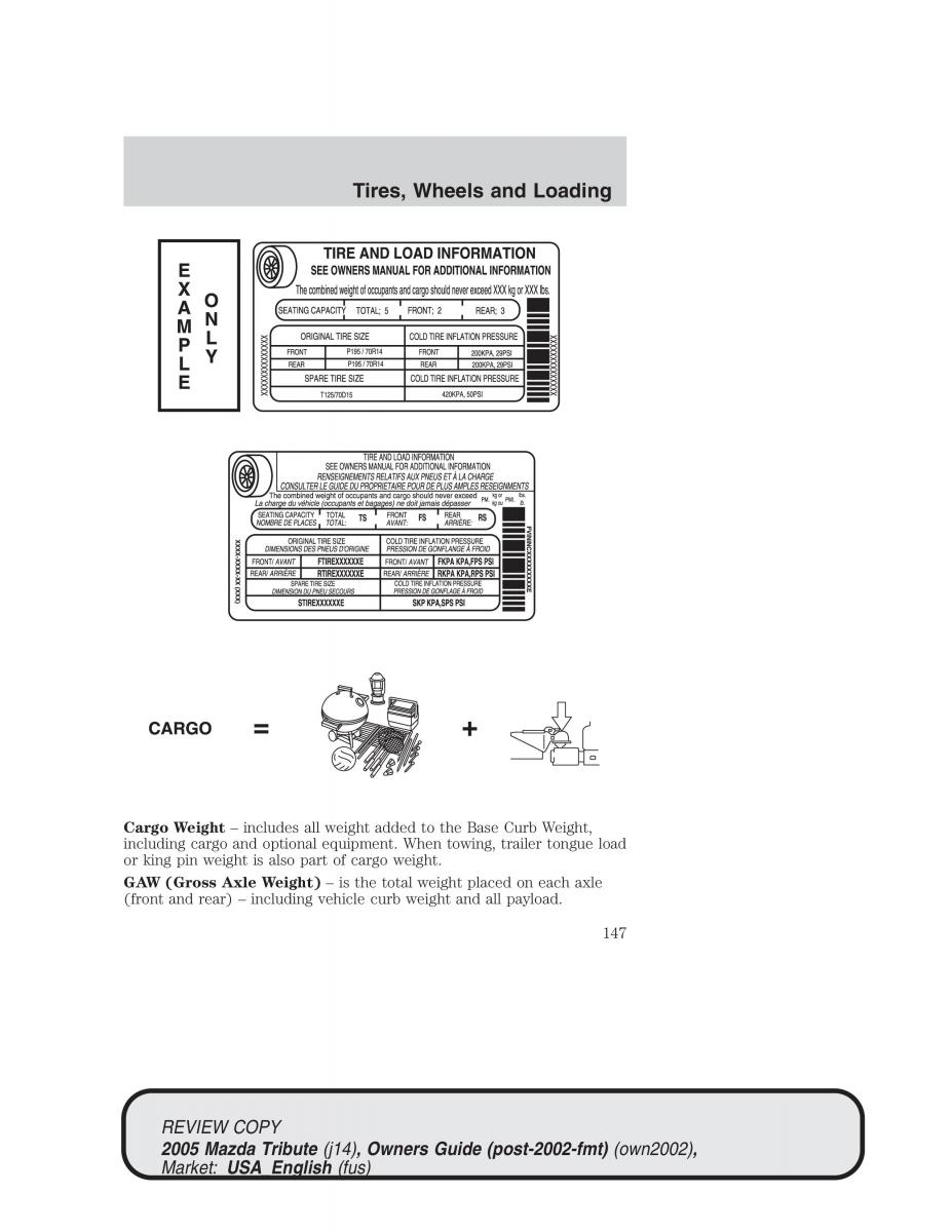 Mazda Tribute owners manual / page 147