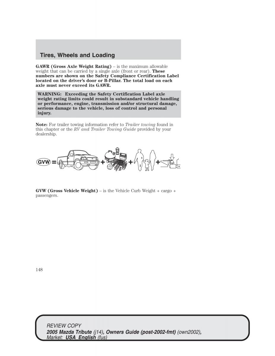 Mazda Tribute owners manual / page 148