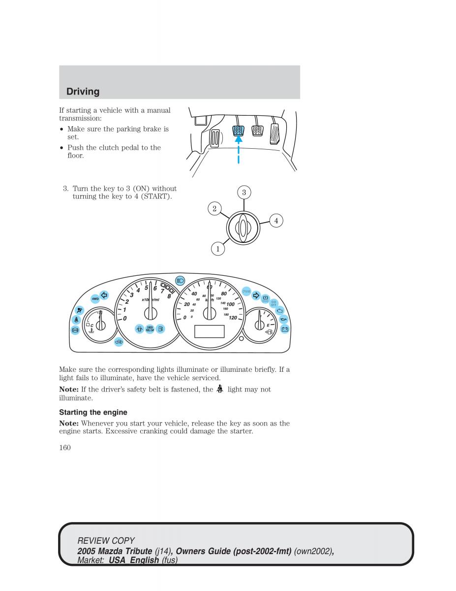 Mazda Tribute owners manual / page 160