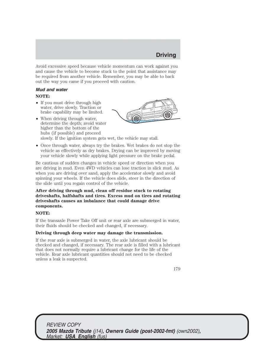 Mazda Tribute owners manual / page 179