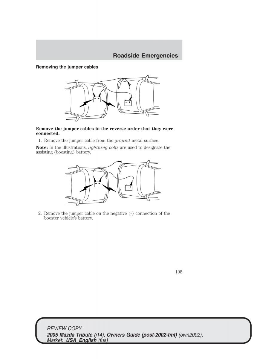 Mazda Tribute owners manual / page 195