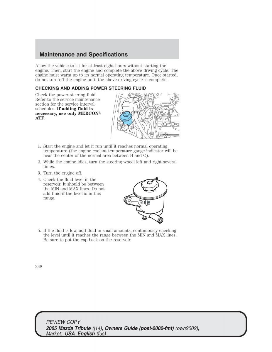 Mazda Tribute owners manual / page 248