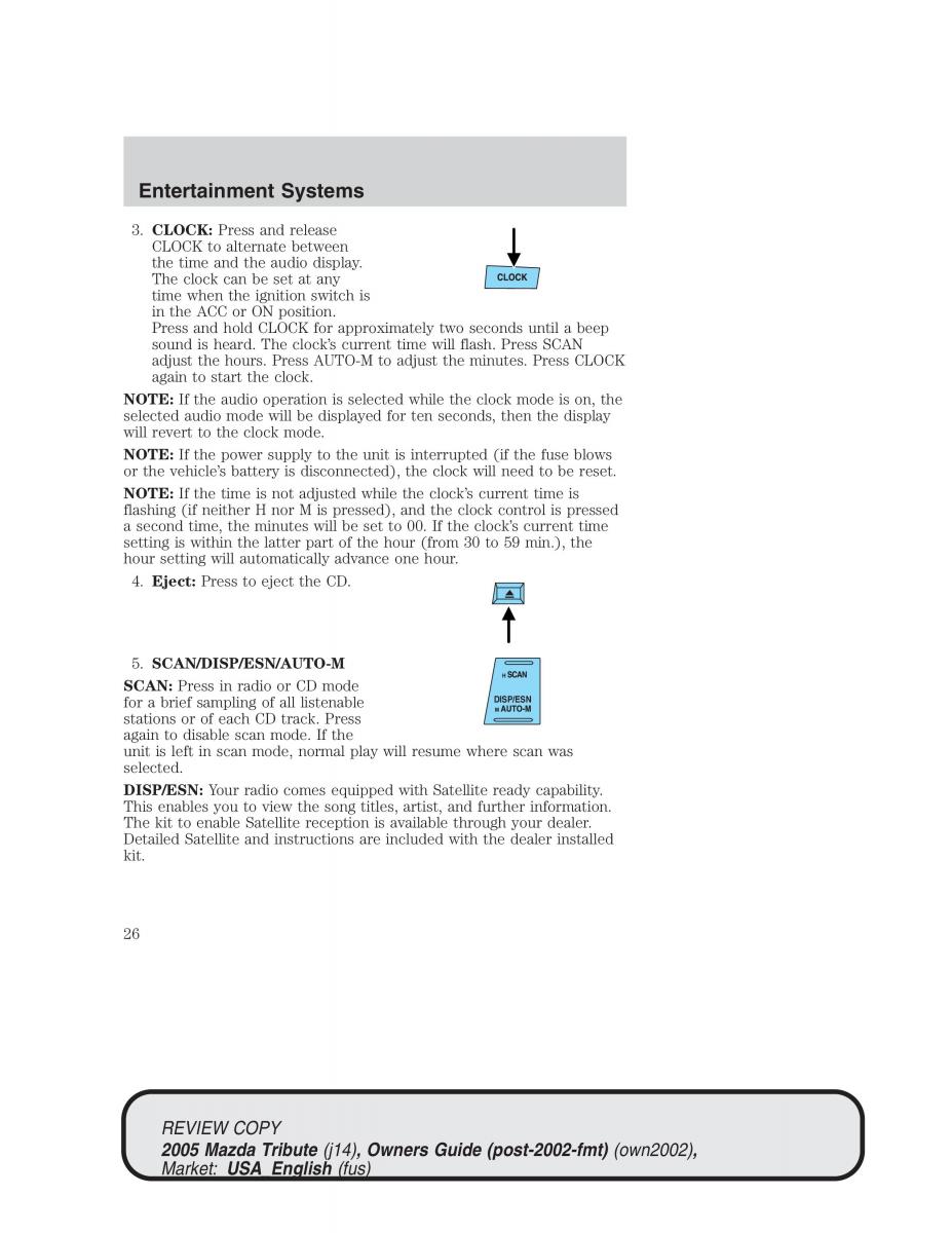 Mazda Tribute owners manual / page 26