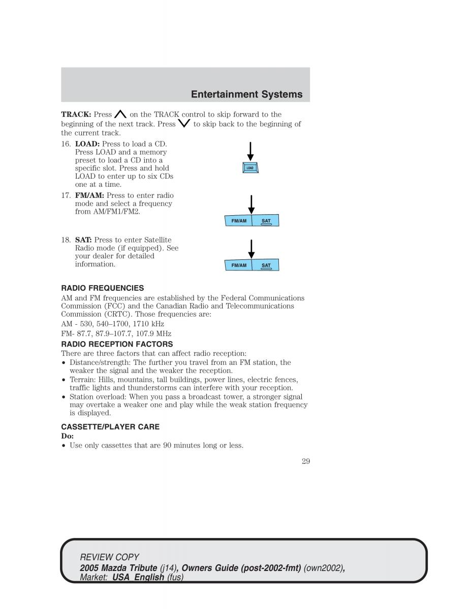 Mazda Tribute owners manual / page 29